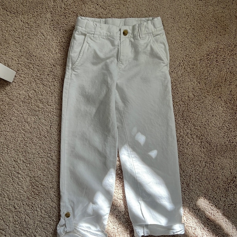 Boys Janie Jack White linen pants size 7